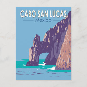 Cabo San Lucas Arch Mexico Vintage voor Reiskunst Briefkaart