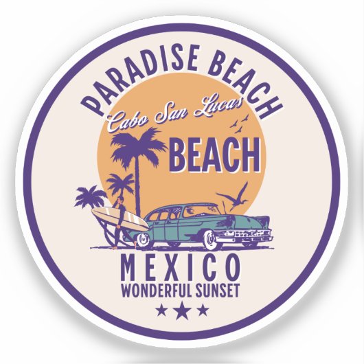 Cabo San Lucas Beach Mexico | Paradise Beach Sticker (Voorkant)