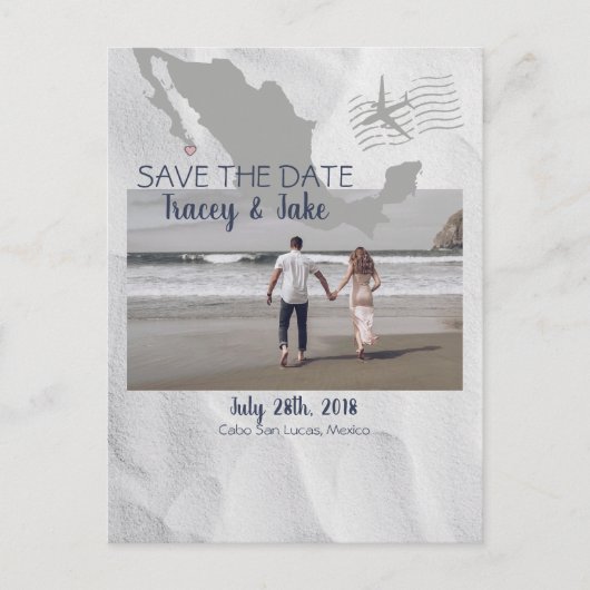 Cabo San Lucas Bestemming Bruiloft Bewaar de datum Aankondigingskaart (Voorkant)
