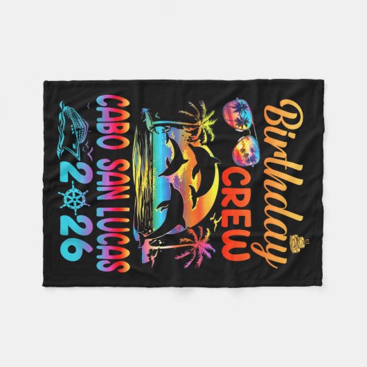 Cabo San Lucas Birthday Trip Vacation 2026 Matchin Fleece Deken (Voorkant (Horizontaal))