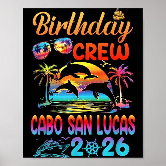 Cabo San Lucas Birthday Trip Vacation 2026 Matchin Poster (Voorkant)