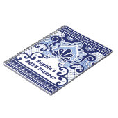 Cabo San Lucas Blue en White Mexican Talavera Tege Notitieboek (Linkerzijde)