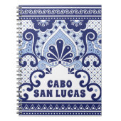 Cabo San Lucas Blue en White Mexican Talavera Tege Notitieboek (Voorkant)