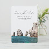 Cabo San Lucas Bruiloft Mexico Save the Date Kaart (Staand voorkant)