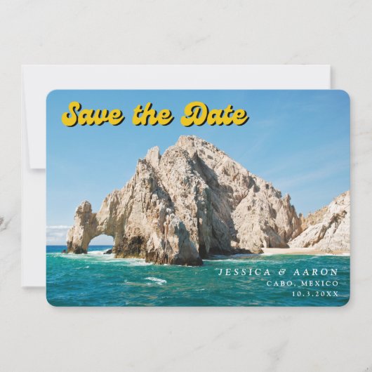 Cabo San Lucas Bruiloft Mexico Save the Date Kaart (Voorkant)