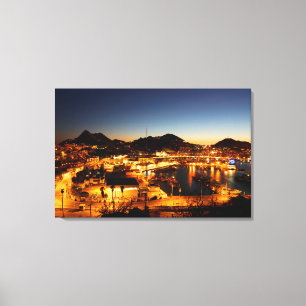 Cabo San Lucas Cityscape at Sunset, Mexico Canvas Afdruk