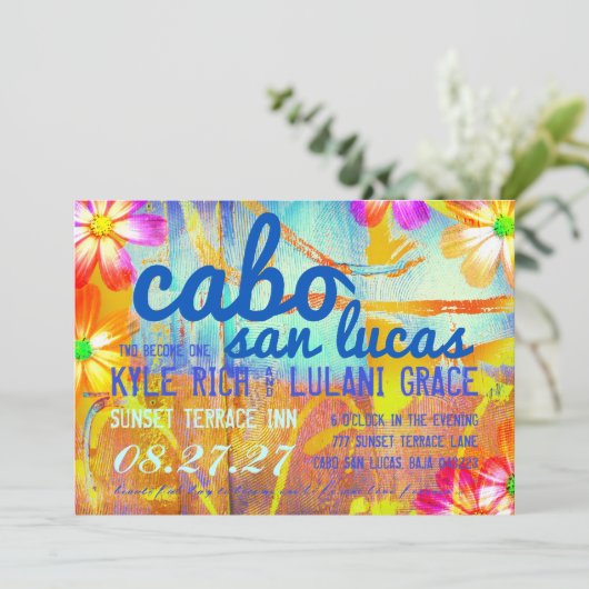 CABO SAN LUCAS Destination Invitation Kaart (Staand voorkant)