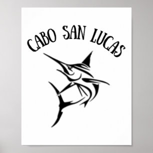 Cabo San Lucas diepzeevisserij springende marlijn  Poster