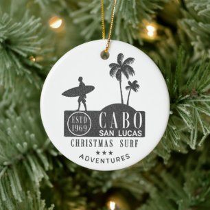 Cabo San Lucas Kerst Surfen Avonturen Keramisch Ornament