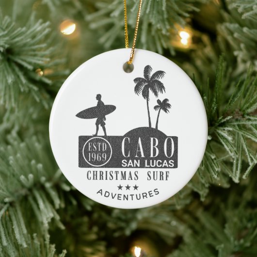 Cabo San Lucas Kerst Surfen Avonturen Keramisch Ornament (Boom)