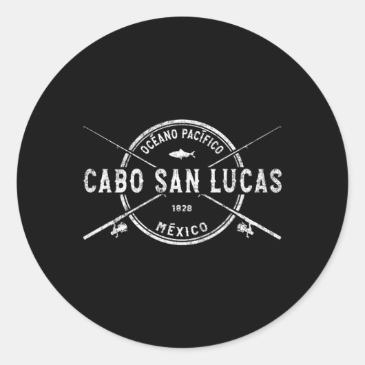 Cabo San Lucas kruiste Gevist staven Ronde Sticker (Voorkant)