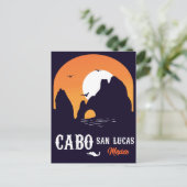 Cabo San Lucas Mexico Arch  retro Sunset Briefkaart (Staand voorkant)