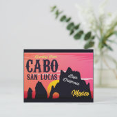 Cabo San Lucas Mexico Arch  retro Sunset Briefkaart (Staand voorkant)