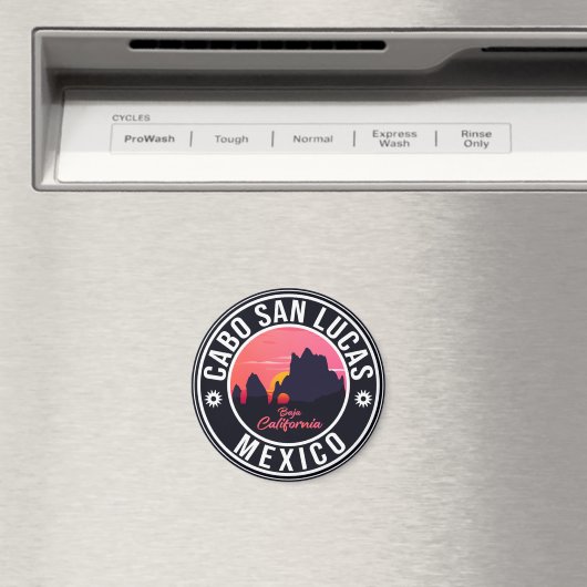 Cabo San Lucas Mexico Arch  retro Sunset Magneet (Insitu (Vaatwasser))