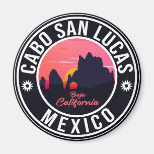 Cabo San Lucas Mexico Arch  retro Sunset Magneet