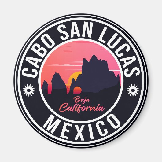 Cabo San Lucas Mexico Arch  retro Sunset Magneet (Voorkant)