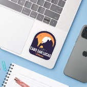 Cabo San Lucas Mexico Arch  retro Sunset Sticker (Laptop met iPhone)