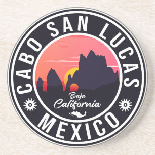 Cabo San Lucas Mexico Arch retro Sunset Zandsteen Onderzetter