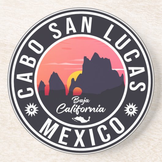 Cabo San Lucas Mexico Arch retro Sunset Zandsteen Onderzetter (Voorkant)