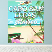 Cabo San Lucas Mexico Beach poster Canvas Afdruk (Insitu (Houten vloer))