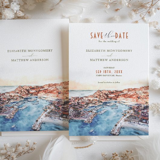 Cabo San Lucas Mexico Bewaar de datum Bestemming Kaart