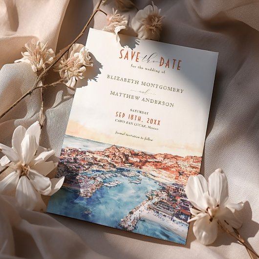 Cabo San Lucas Mexico Bewaar de datum Bestemming Kaart