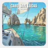 Cabo San Lucas Mexico El Arco Reizen Vierkante Sticker (Voorkant)