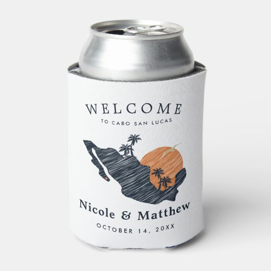 Cabo San Lucas Mexico Marine Kaart Bruiloft Welkom Blikjeskoeler (Blikje Voorkant)
