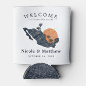 Cabo San Lucas Mexico Marine Kaart Bruiloft Welkom Blikjeskoeler (Voorkant)