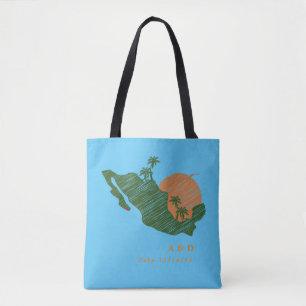 Cabo San Lucas Mexico Marine Kaart Bruiloft Welkom Tote Bag