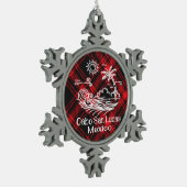 Cabo San Lucas Mexico op Red Tartan Tin Sneeuwvlok Ornament (Links)