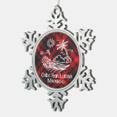 Cabo San Lucas Mexico op Red Tartan Tin Sneeuwvlok Ornament (Rechts)
