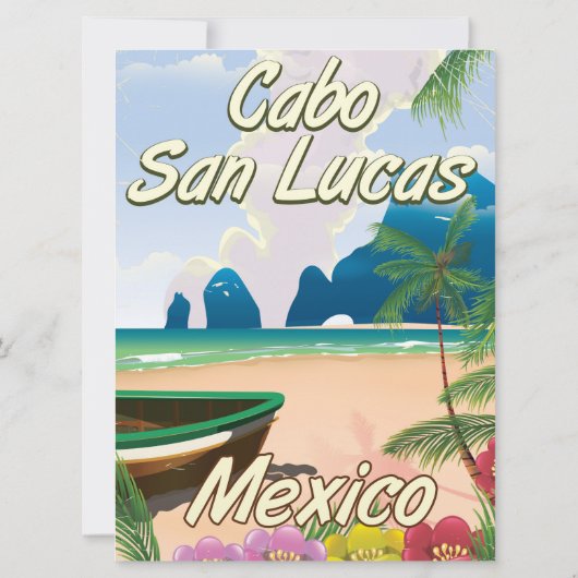 Cabo San Lucas Mexico reisposter Kaart (Achterkant)