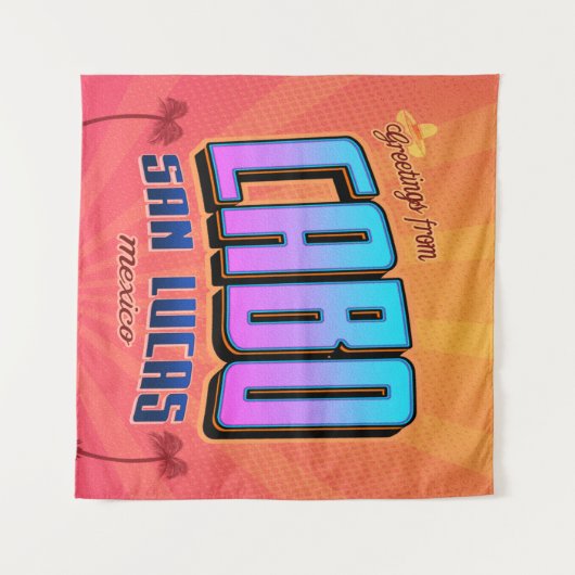 Cabo San Lucas Mexico Retro Wall Art Wandkleed (Voorkant (horizontaal))