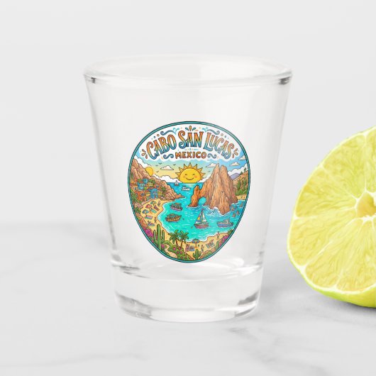 Cabo San Lucas Mexico Shot Glas (Voorkant)