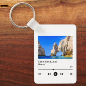 Cabo San Lucas Mexico Souvenir Muziekspeler Button Sleutelhanger (Voorkant)