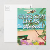 Cabo San Lucas Mexico strandposter Briefkaart (Voorkant / Achterkant)