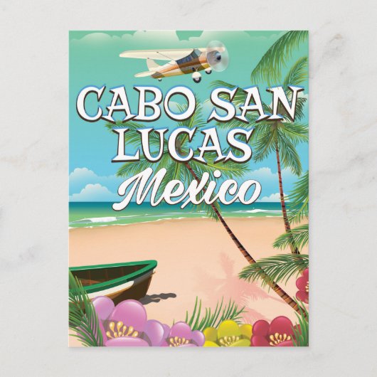 Cabo San Lucas Mexico strandposter Briefkaart (Voorkant)