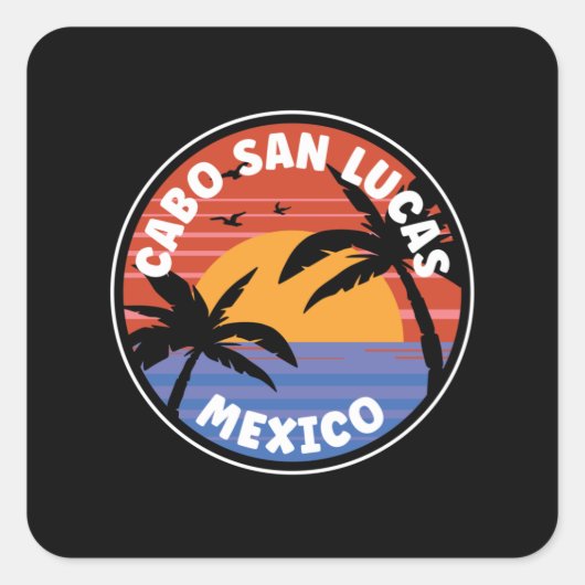 Cabo San Lucas Mexico Sunrise Vierkante Sticker (Voorkant)
