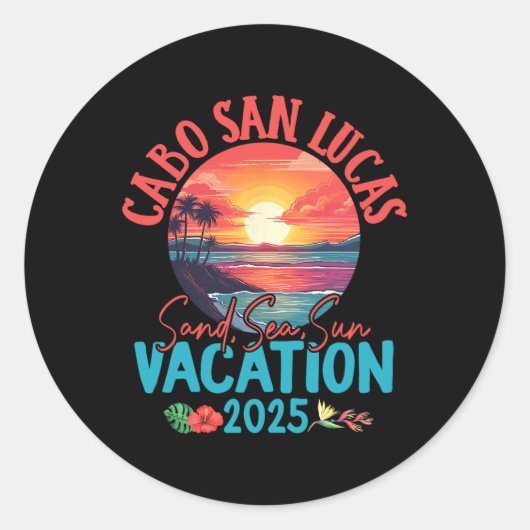 Cabo San Lucas Mexico Vakantie 2025 Souvenir Match Ronde Sticker (Voorkant)