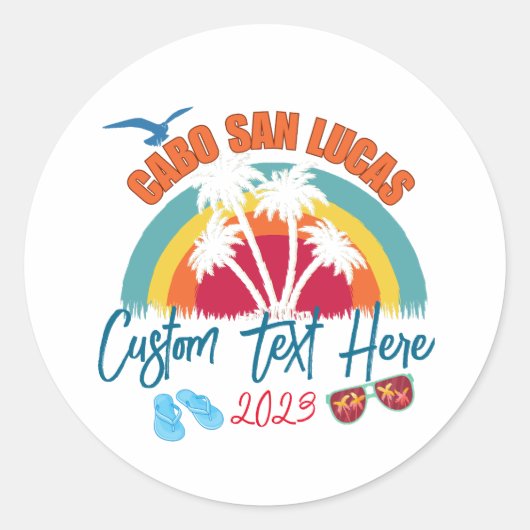Cabo San Lucas Mexico Vakantie Personalisatie Ronde Sticker (Voorkant)