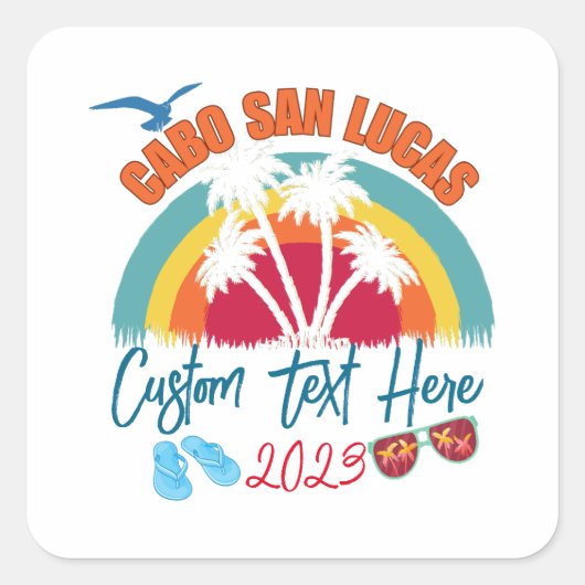 Cabo San Lucas Mexico Vakantie Personalisatie Vierkante Sticker (Voorkant)