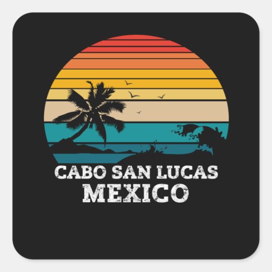 CABO SAN LUCAS MEXICO VIERKANTE STICKER (Voorkant)