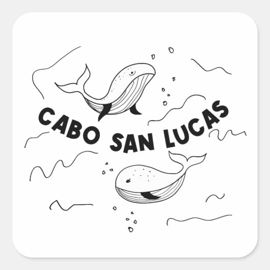 Cabo San Lucas Mexico Walvissen Vierkante Sticker (Voorkant)