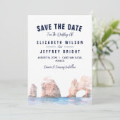 Cabo San Lucas Mexico Waterverf Save the Date Kaart (Staand voorkant)