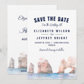 Cabo San Lucas Mexico Waterverf Save the Date Kaart (Voorkant / Achterkant)