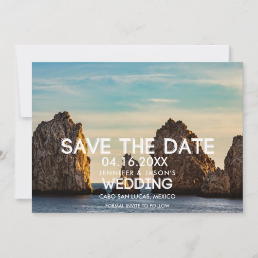 Cabo San Lucas Mexico Wedding Save the Date (Voorkant)