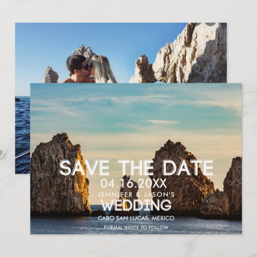Cabo San Lucas Mexico Wedding Save the Date (Voorkant / Achterkant)
