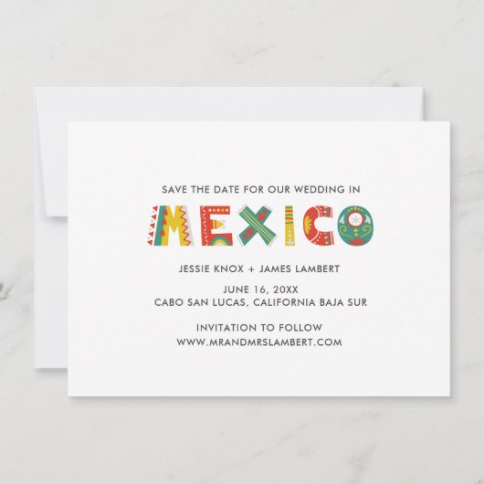 Cabo San Lucas Mexico Wedding Save the Date Aankondiging (Achterkant)