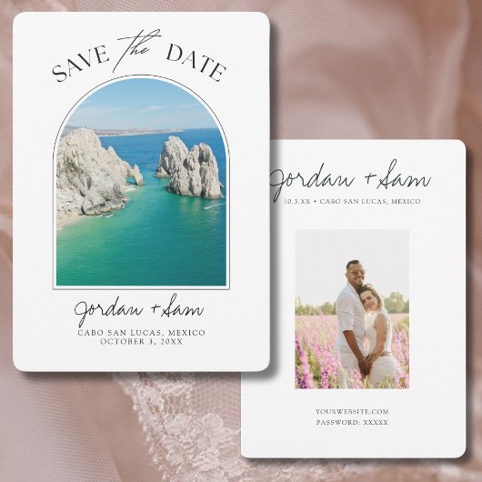 Cabo San Lucas Mexico Wedding Save the Date Kaart